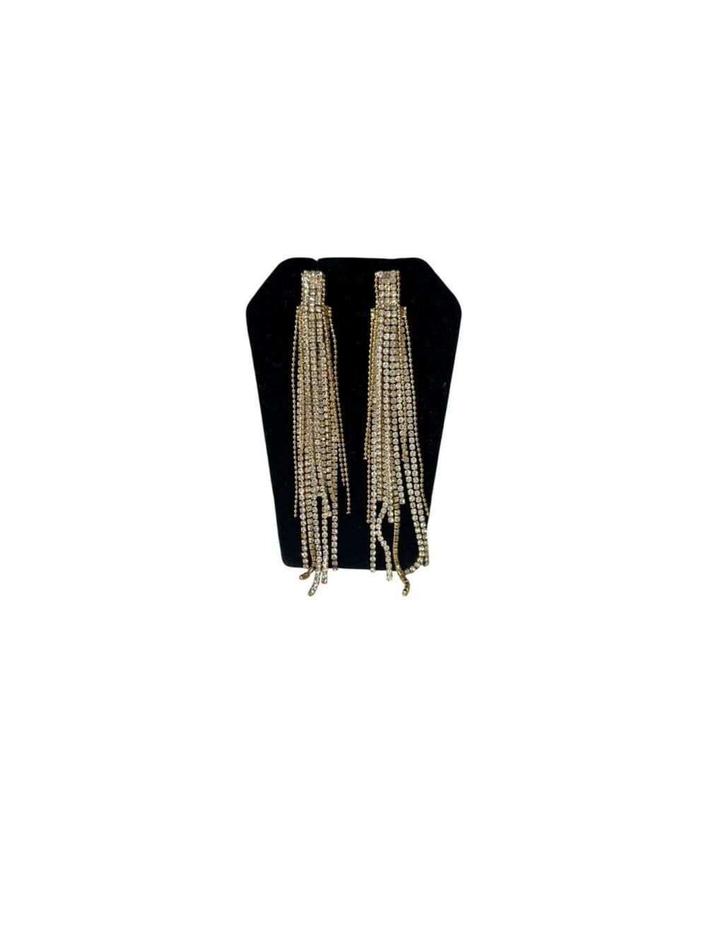 Women's Unbranded Gold & Clear Rhinestone Dangle Earrings One Size